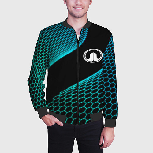 Мужской бомбер Great Wall electro hexagon / 3D-Черный – фото 3