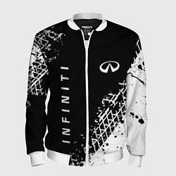 Бомбер мужской Инфинити: следы от шин, цвет: 3D-белый