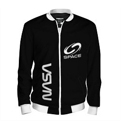 Бомбер мужской Nasa space logo white, цвет: 3D-белый