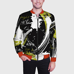 Бомбер мужской Надписи на стене, цвет: 3D-красный — фото 2