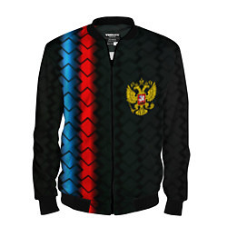 Бомбер мужской Россия спорт герб, цвет: 3D-черный