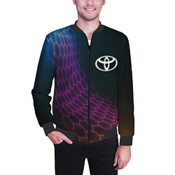 Бомбер мужской Toyota neon hexagon, цвет: 3D-черный — фото 2