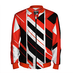 Мужской бомбер Black and red stripes on a white background