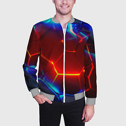Бомбер мужской Красные плиты с ярким светом, цвет: 3D-меланж — фото 2