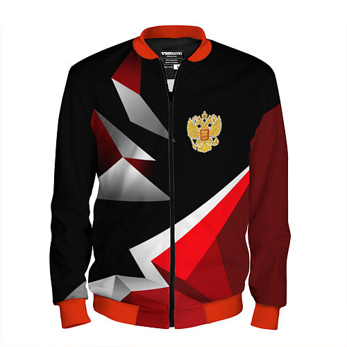Мужской бомбер Russia uniform - красный и черный / 3D-Красный – фото 1