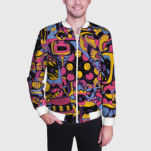 Мужской бомбер О Париж / 3D-Белый – фото 3