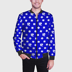 Бомбер мужской Roblox blue pattern, цвет: 3D-черный — фото 2