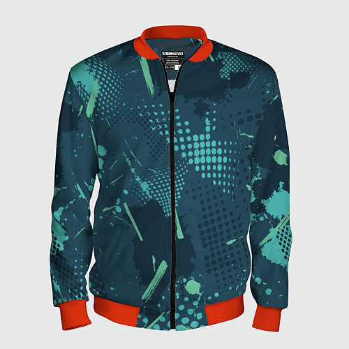 Мужской бомбер Яркий абстрактный узор для спорта / 3D-Красный – фото 1