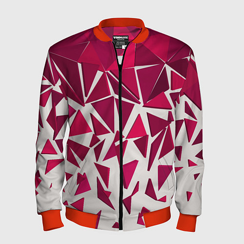 Мужской бомбер Яркий абстрактный узор для спорта / 3D-Красный – фото 1