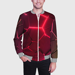 Бомбер мужской Маджента неоновые плиты в разломе, цвет: 3D-меланж — фото 2