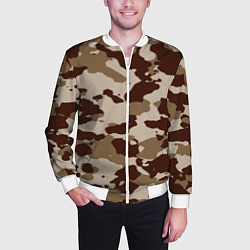 Бомбер мужской Коричневый камуфляж текстура, цвет: 3D-белый — фото 2