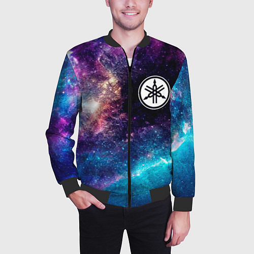 Мужской бомбер Yamaha space auto / 3D-Черный – фото 3