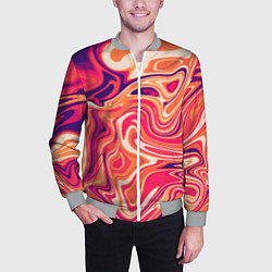 Бомбер мужской Абстракция кислотно мраморный фон, цвет: 3D-меланж — фото 2