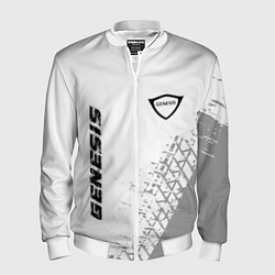 Бомбер мужской Genesis speed на светлом фоне со следами шин верти, цвет: 3D-белый