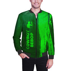 Бомбер мужской Cowboy Bebop - green gradient по-вертикали, цвет: 3D-черный — фото 2