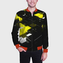 Бомбер мужской Абстракция обман зрения, цвет: 3D-красный — фото 2