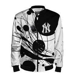 Бомбер мужской New York Yankees baseball team - abstraction, цвет: 3D-черный