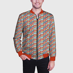 Бомбер мужской Монстры и человечки, цвет: 3D-красный — фото 2