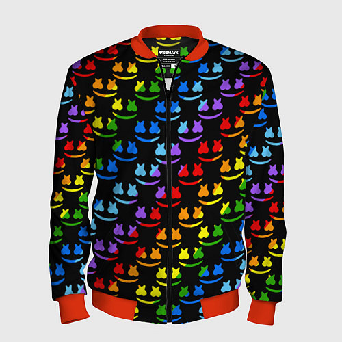 Мужской бомбер Marshmello dj colors / 3D-Красный – фото 1