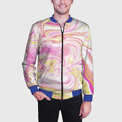 Бомбер мужской Абстракция мраморный фон, цвет: 3D-синий — фото 2