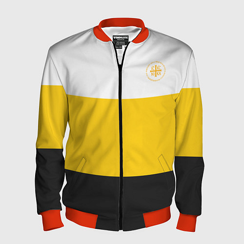 Мужской бомбер Сокрушу пред ним врагов его НИКА 2 желтая / 3D-Красный – фото 1