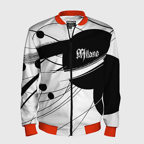 Мужской бомбер Milano - fashion abstraction / 3D-Красный – фото 1