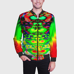 Бомбер мужской Оптический фрактал кислота, цвет: 3D-черный — фото 2