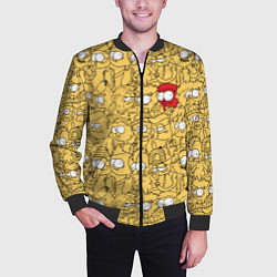 Бомбер мужской Красный человечек, цвет: 3D-черный — фото 2