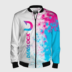 Бомбер мужской Deadlock neon gradient style по-вертикали, цвет: 3D-черный