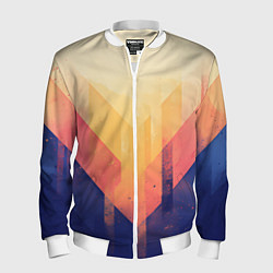 Бомбер мужской Abstract art - geometric shapes, цвет: 3D-белый