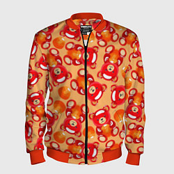 Бомбер мужской Медовые мишки, цвет: 3D-красный