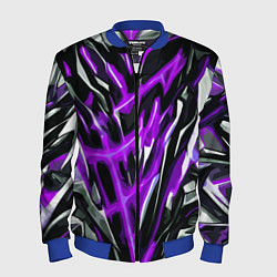 Бомбер мужской Фиолетовая энергетическая абстракция, цвет: 3D-синий