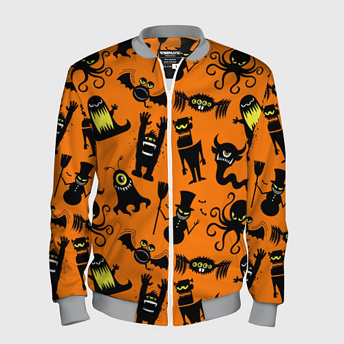 Мужской бомбер Монстры хэллоуина / 3D-Меланж – фото 1