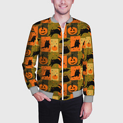 Бомбер мужской Хэллоуин мозаика, цвет: 3D-меланж — фото 2