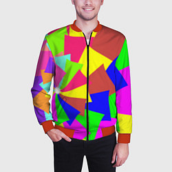 Бомбер мужской Разноцветная мозаика, цвет: 3D-красный — фото 2