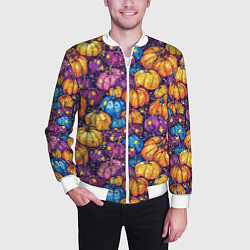 Бомбер мужской Тыквенный урожай, цвет: 3D-белый — фото 2
