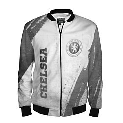 Бомбер мужской Chelsea - white gradient вертикально, цвет: 3D-черный