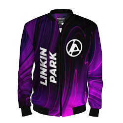 Бомбер мужской Linkin Park 2024 violet plasma, цвет: 3D-черный