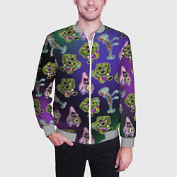 Бомбер мужской Губка Боб - паттерн хэллоуин, цвет: 3D-меланж — фото 2