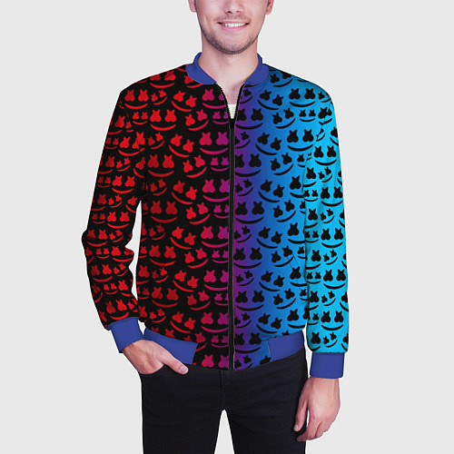 Мужской бомбер Marshmello gradient / 3D-Синий – фото 3