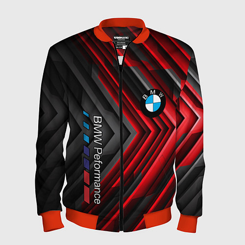 Мужской бомбер BMW geometry stripes red / 3D-Красный – фото 1