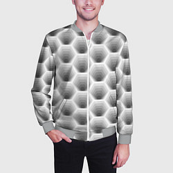 Бомбер мужской Неоновые соты, цвет: 3D-меланж — фото 2