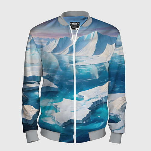 Мужской бомбер Арктика льдины / 3D-Меланж – фото 1