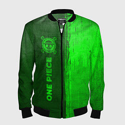 Бомбер мужской One Piece - green gradient по-вертикали, цвет: 3D-черный