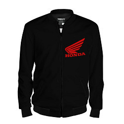 Бомбер мужской Honda red logo auto steel, цвет: 3D-черный