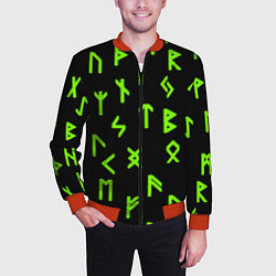 Бомбер мужской Славянская символика кислота, цвет: 3D-красный — фото 2