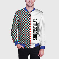 Бомбер мужской PUBG глитч клетка, цвет: 3D-синий — фото 2