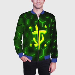Бомбер мужской Doom кислотная броня, цвет: 3D-синий — фото 2