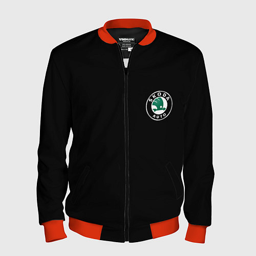 Мужской бомбер Skoda logo auto / 3D-Красный – фото 1