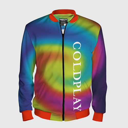 Мужской бомбер Coldplay moon music album / 3D-Красный – фото 1